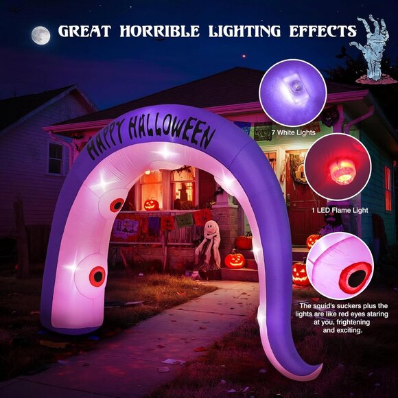🆕8.5FT Christmas Inflatables Octopus Tentacles Light Yard Outdoor Decorations - Picture 4 of 15